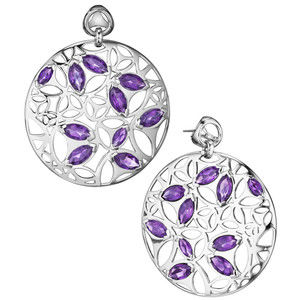 Di Modolo Purple Quartz Drop Earrings in Plated Rhodium MSRP 795